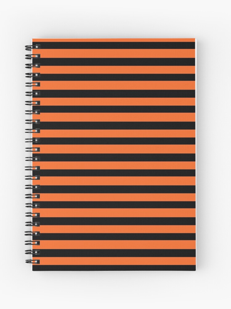 Thumbnail 1 of 3, Journal, Halloween Stripes - Black and Orange - Classic striped pattern by Cecca Designs designed and sold by Cecca-Designs.