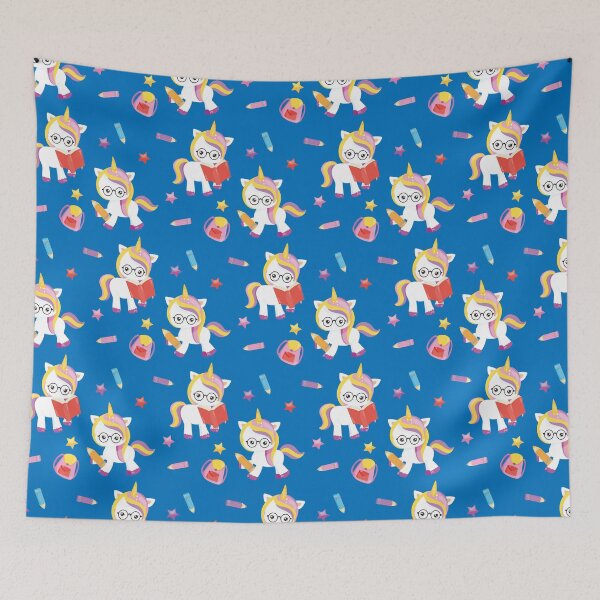 Item preview, Cute School Unicorn With Glasses And Pencil And Stars designed and sold by mcshirtface.