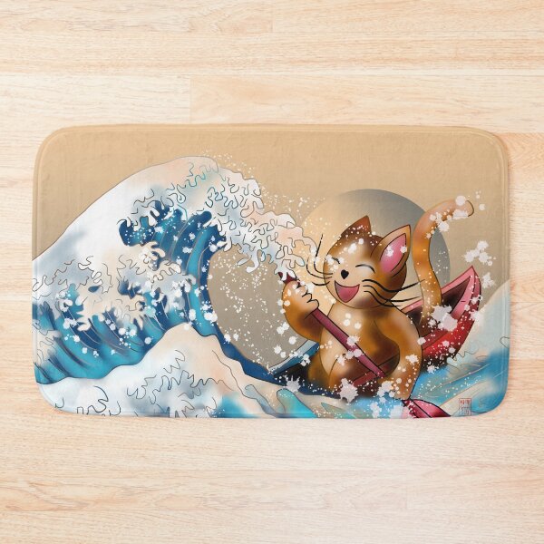 Item preview, The Great Cat in a kayak in the wave off Kanagawa designed and sold by CuisineCat.