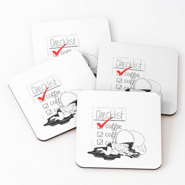 Item preview, Funny Coffee Checklist  designed and sold by In A Word | Minimal Statement Wear.