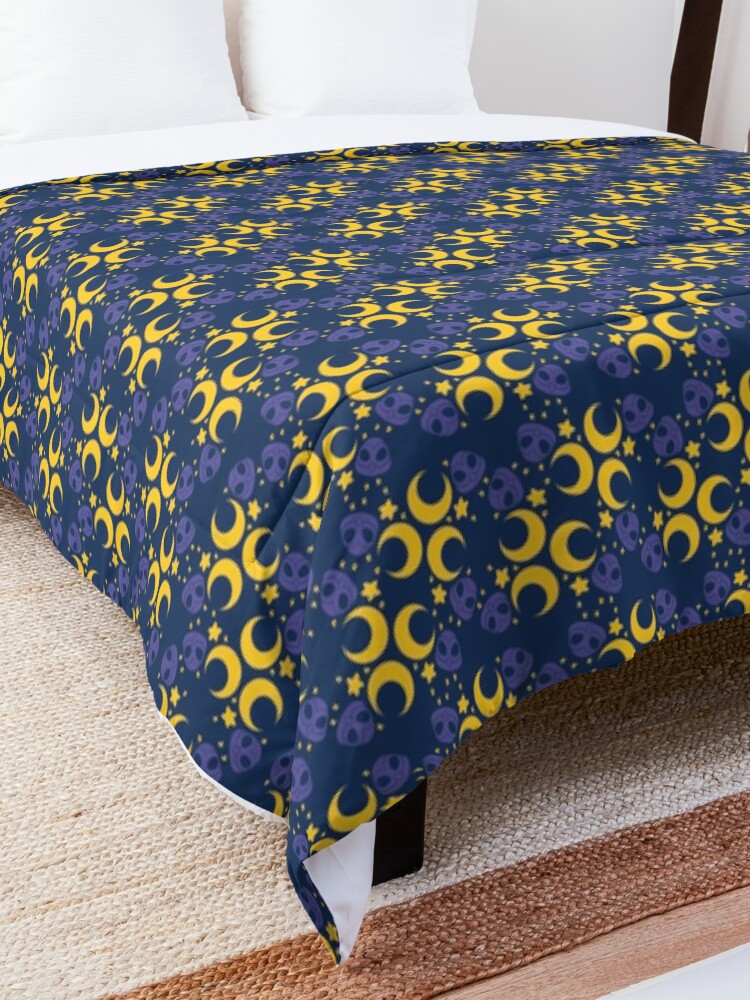 Alternate view of Night Owls, Main Pattern (Blue) Comforter