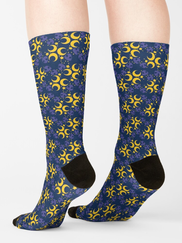 Alternate view of Night Owls, Main Pattern (Blue) Socks