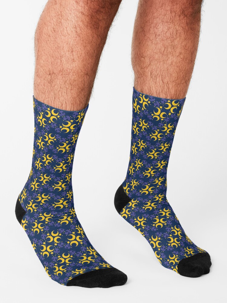 Alternate view of Night Owls, Main Pattern (Blue) Socks