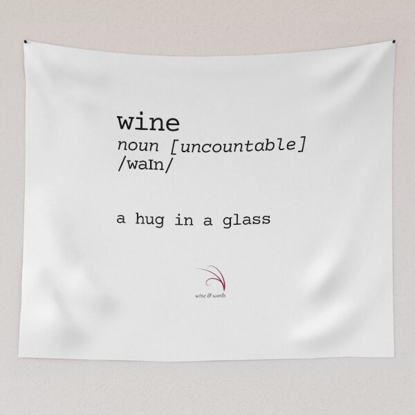 Item preview, Wine quote dictionary words noun hug in glass designed and sold by wineandwords.