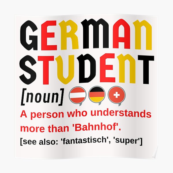 German Student Funny Definition Poster