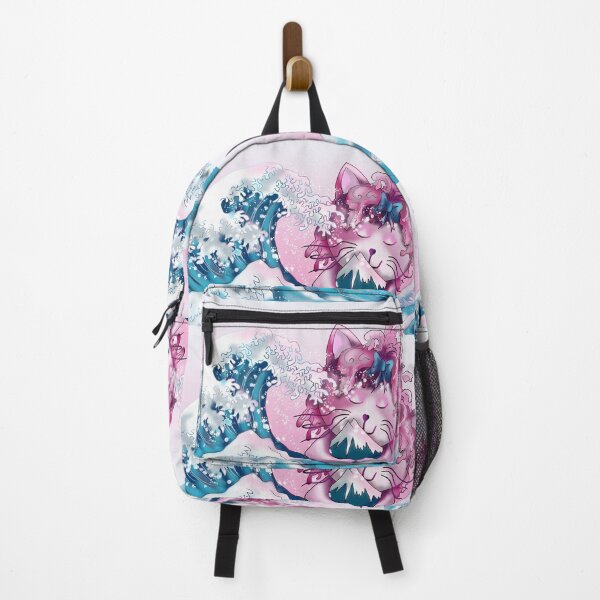 Item preview, The Great Pink Cat in the Wave off Kanagawa designed and sold by CuisineCat.