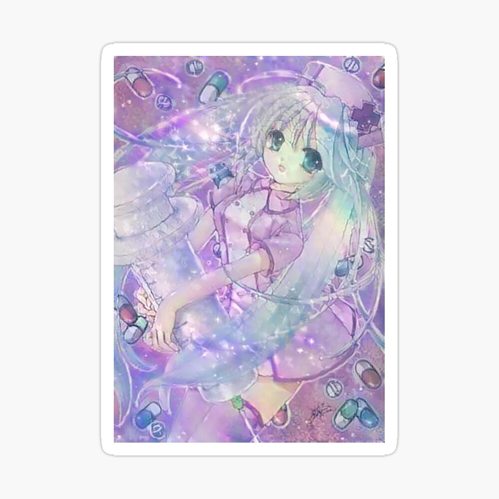 Glitchcore Kawaii Nurse Miku Poster By Ta1cs Redbubble