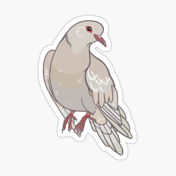 Vista previa del artículo con la obra «White Ringneck Dove de cuerpo entero», diseñado y vendido por casrakell.