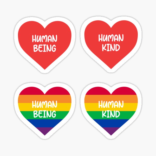 Hearts Human Rights Stickers Pack Sticker For Sale By Patternarium Redbubble