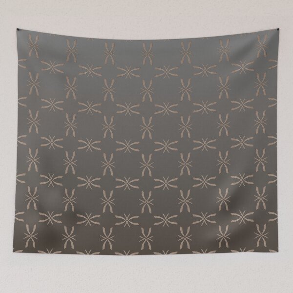 Item preview, Gradient taupe with an elegant cream square lace pattern designed and sold by PetaJaneHome.