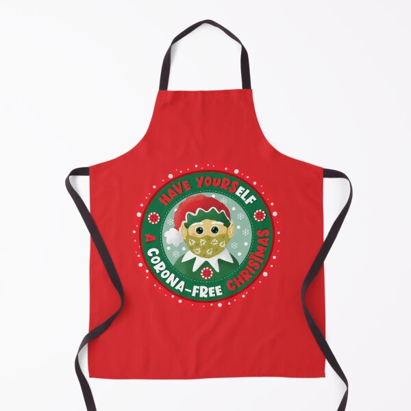 Item preview, 'Have YoursELF a Corona-Free Christmas' Elf -Red designed and sold by VicEllisArt.