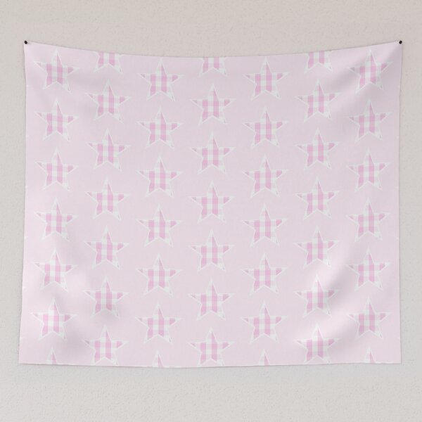 Item preview, Soft Pink and White Buffalo Buffalo Plaid Star designed and sold by Bumblefuzzies.