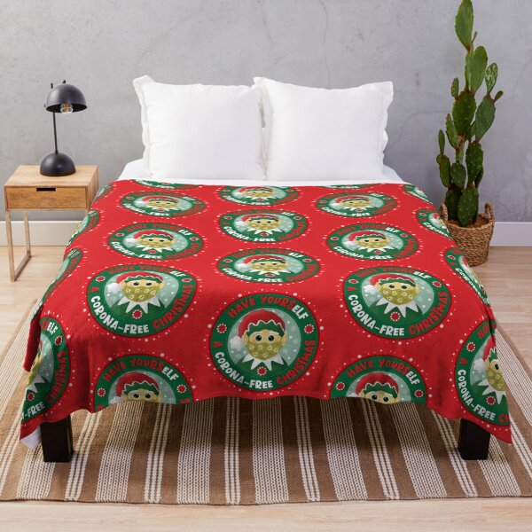 Item preview, 'Have YoursELF a Corona-Free Christmas' Elf -Red designed and sold by VicEllisArt.