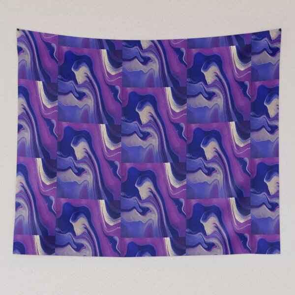 Item preview, purple blue and white waves pattern designed and sold by fra02.