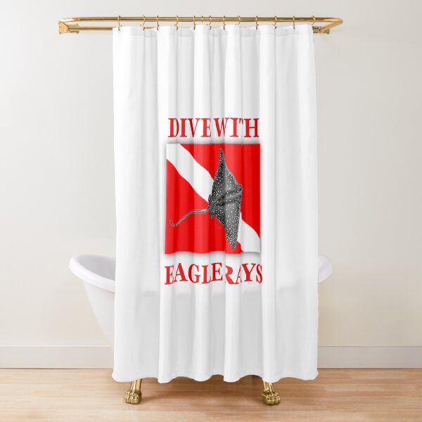 Dive With Eagle Rays Shower Curtain