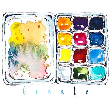 Artwork thumbnail, Artist Create Watercolor Palette Art by Dollfacedesign