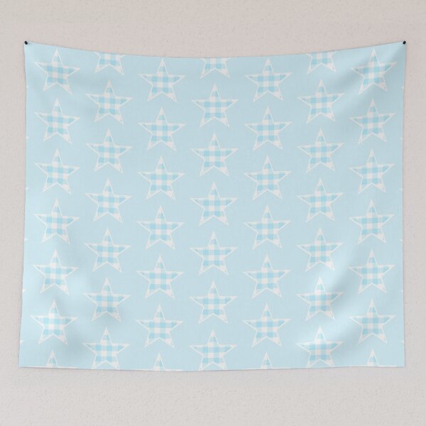 Item preview, Soft Blue and White Buffalo Buffalo Plaid Star designed and sold by Bumblefuzzies.