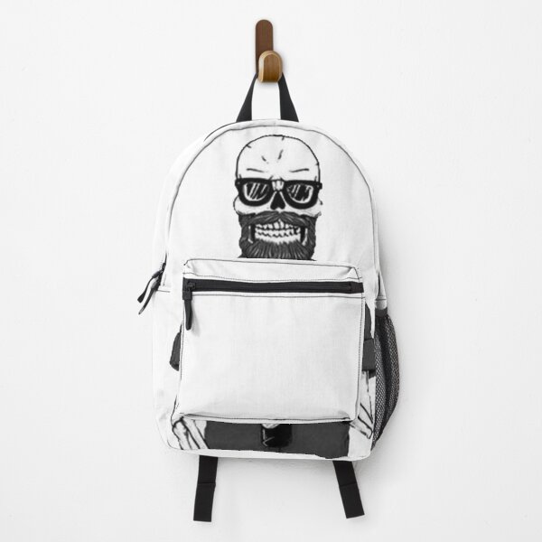 Item preview, Skull With Beard Hipster Black And White designed and sold by DAREENTER.