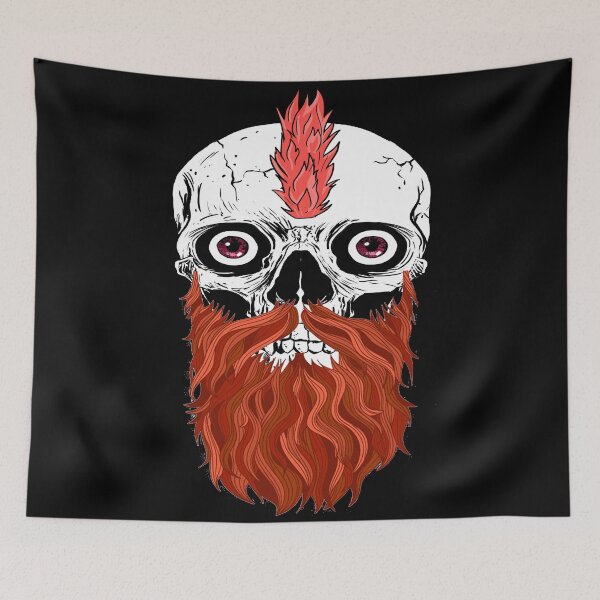 Item preview, Skull with Beard - Bearded Skull Red designed and sold by Coder-T.