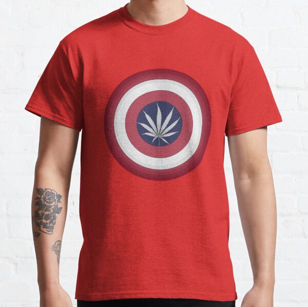 cannabis leaf- circle- red-white- blue 2 Classic T-Shirt
