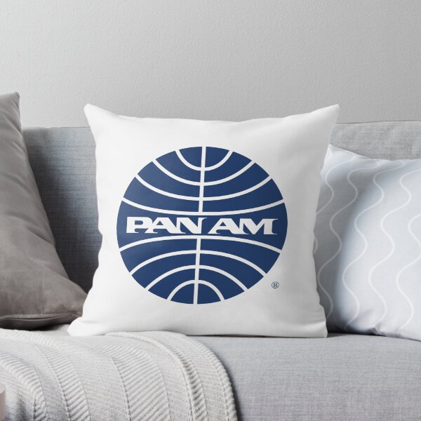 Pan Am Mid 1950s Globe Inverted Throw Pillow