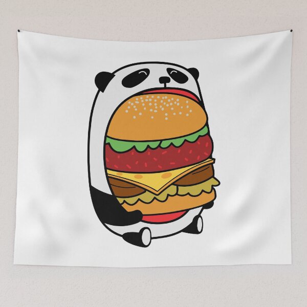 Item preview, Panda eating Hamburger designed and sold by Achily.