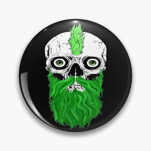Item preview, Skull with Beard - Bearded Skull Green designed and sold by Coder-T.