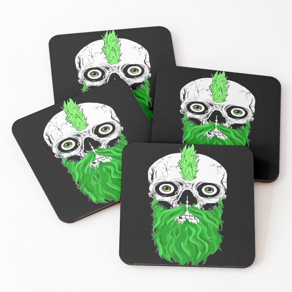 Item preview, Skull with Beard - Bearded Skull Green designed and sold by Coder-T.