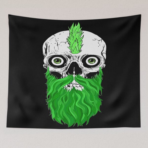 Item preview, Skull with Beard - Bearded Skull Green designed and sold by Coder-T.