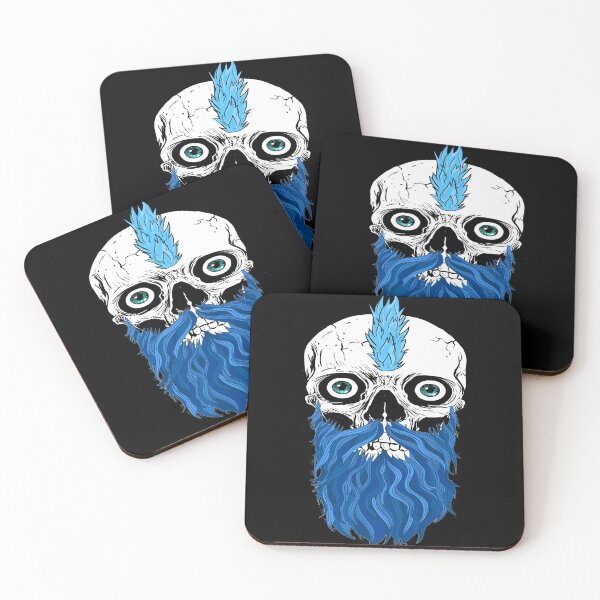 Item preview, Skull with Beard - Bearded Skull Blue designed and sold by Coder-T.