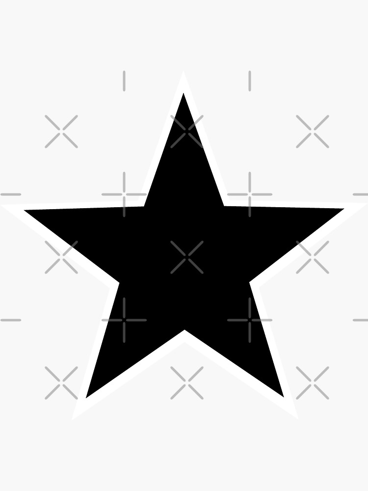 White Border Black Star | Sticker