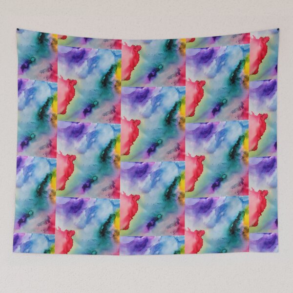 Item preview, colour splash, purple red blue on black pattern designed and sold by fra02.