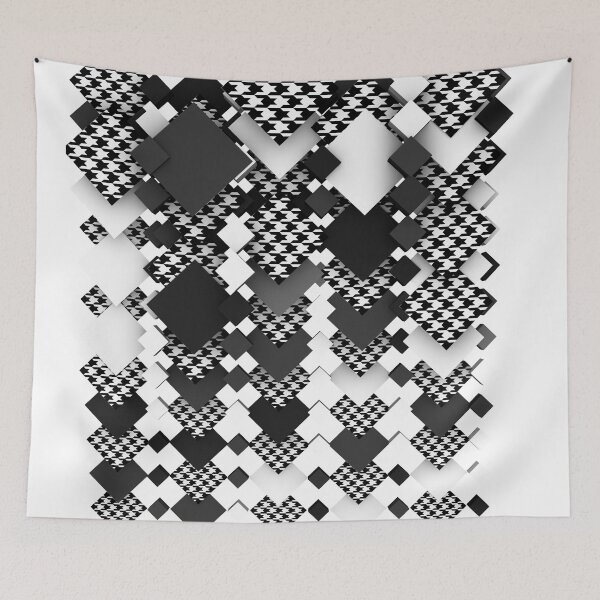 Item preview, 3D Abstract Modern Houndstooth Argyle (Gray/Black/White) designed and sold by hyproinc.