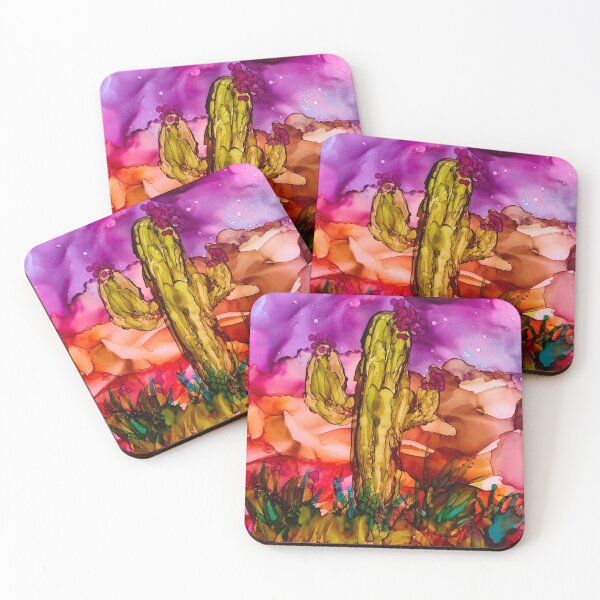 Item preview, Saguaro at Sunset Alcohol Ink designed and sold by Artfully Abstracted.