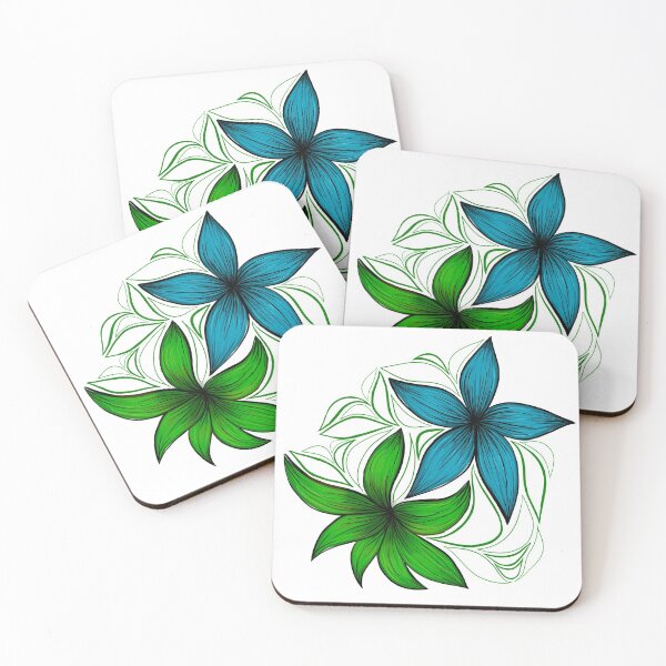Item preview, Blue And Green Flowers designed and sold by EArtist.