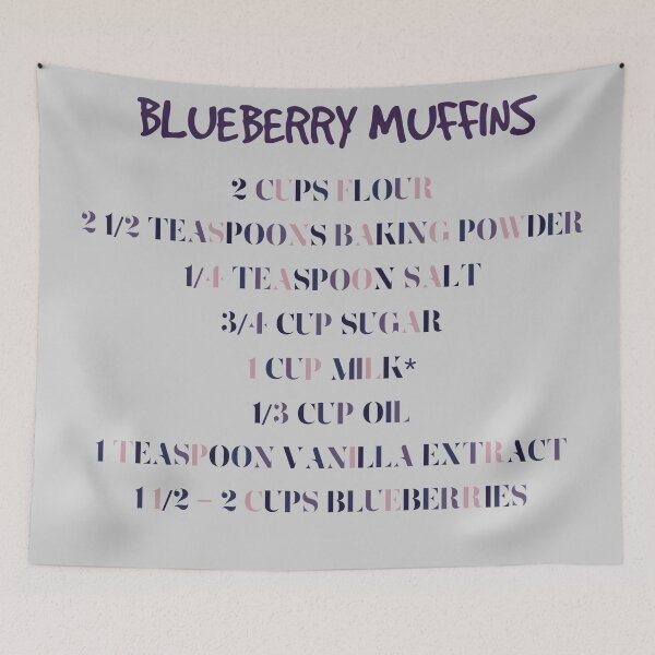 Item preview, Blueberry muffins ingredients recipe designed and sold by Aura-E.
