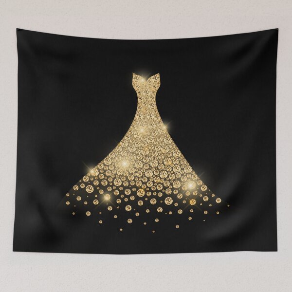 Item preview, Gown Of Golden Diamonds On Black | Bling Glamor designed and sold by BlingMosaic.