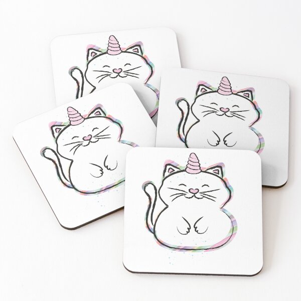Item preview, White Rainbow cat unicorn designed and sold by Guarda-Chuva.