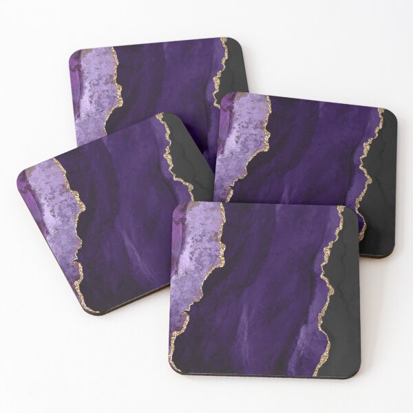 Item preview, Watercolor Agate in Amethyst Purple Glitter Veins designed and sold by PixDezines.