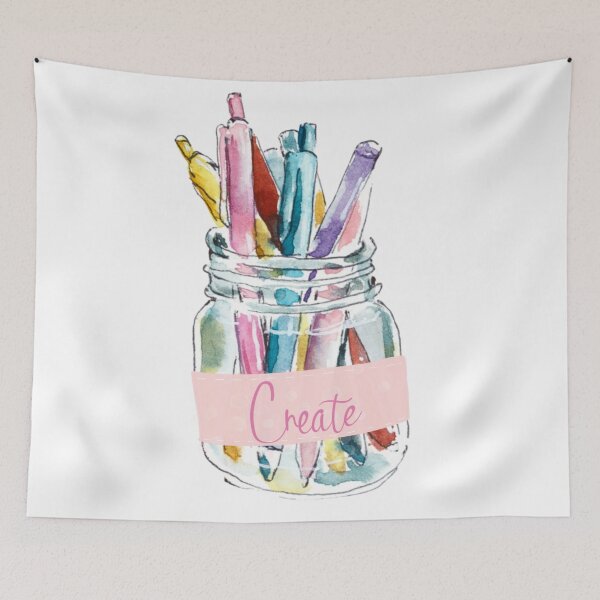 Item preview, Crear pasteles Frasco de vidrio Arte de acuarela designed and sold by Dollfacedesign.