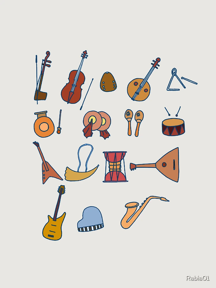 Thumbnail 6 of 6, Premium Oversized Hoodie, Music Instruments Pack designed and sold by Rabia01.