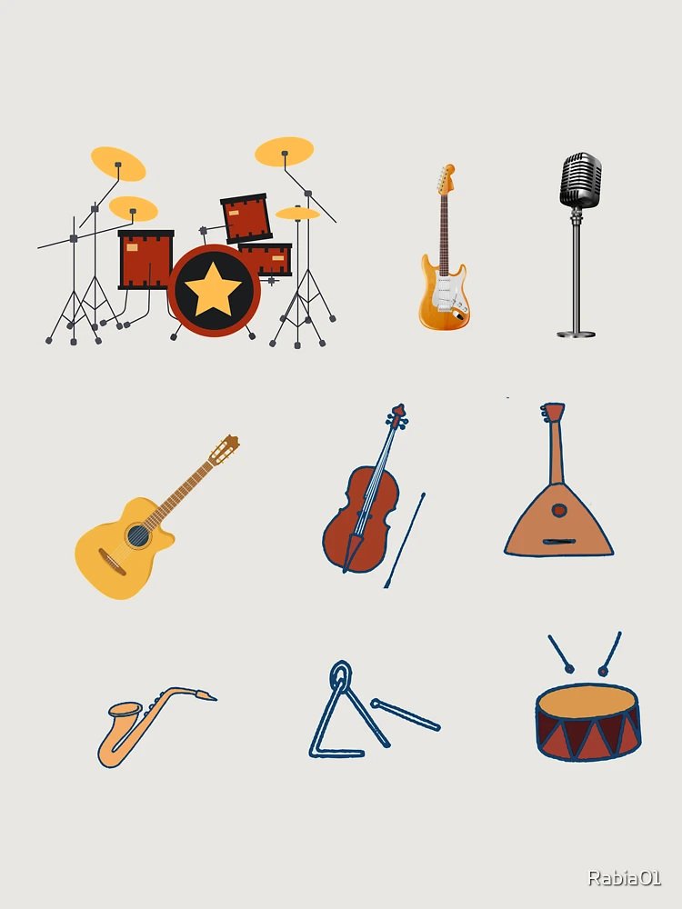 Thumbnail 6 of 6, Premium Oversized Hoodie, Music Instruments Pack designed and sold by Rabia01.