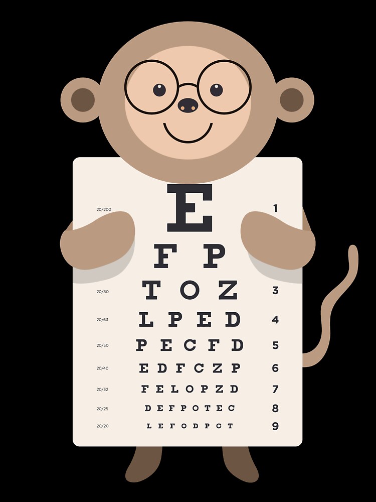 monkey-eye-chart-eye-test-ophthalmologist-optician-kids-t-shirt-by-aaalexx-redbubble