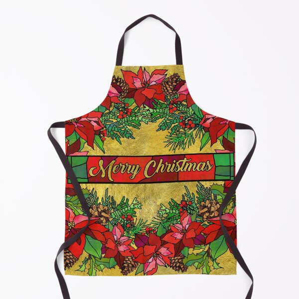 Item preview, Poinsettia Stained Glass on Gold designed and sold by Lynnea Washburn.