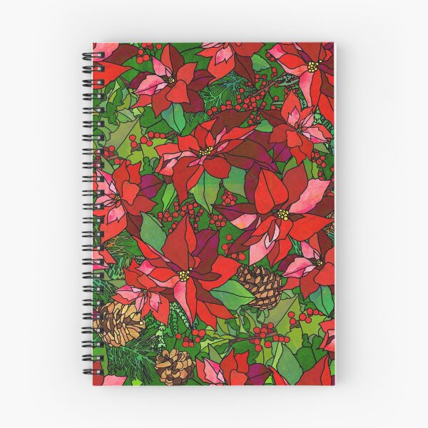 Item preview, Stained Glass Poinsettias Allover Pattern designed and sold by Lynnea Washburn.
