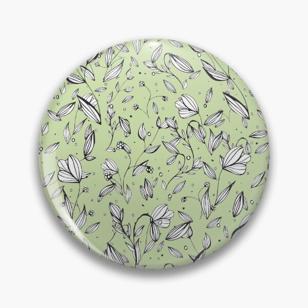 Item preview, Garden Pail Green Floral pattern designed and sold by cherishakayart.