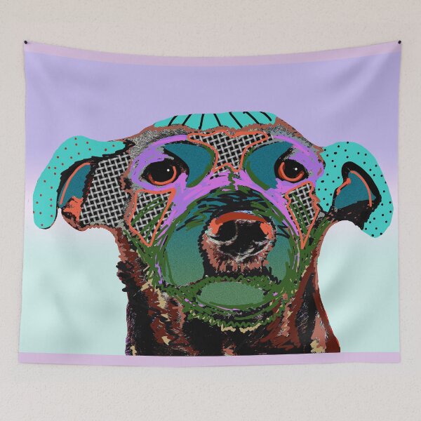 Item preview, Psychedelic Portrait Rescue Dog designed and sold by NancyMerkle.