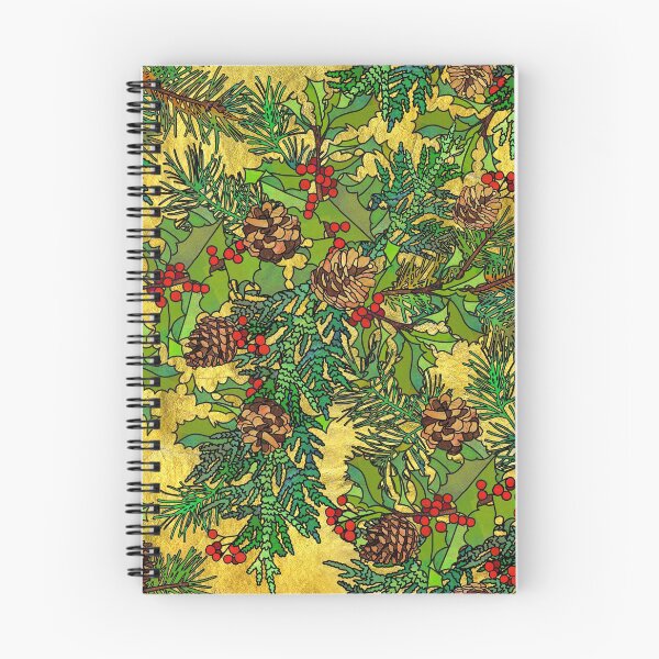 Artikelvorschau, Weihnachtsgrün auf Gold Allover Pattern entworfen und verkauft von Lynnea Washburn.