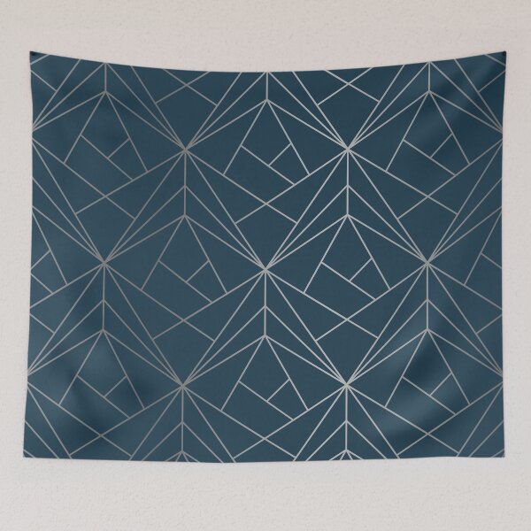 Item preview, Benjamin Moore Hidden Sapphire Silver Geometric Pattern With White Shimmer designed and sold by Vic Torys ☆.