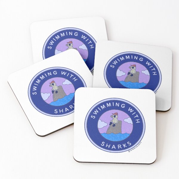 Item preview, Swimming With Sharks Badge designed and sold by breckinbubble.